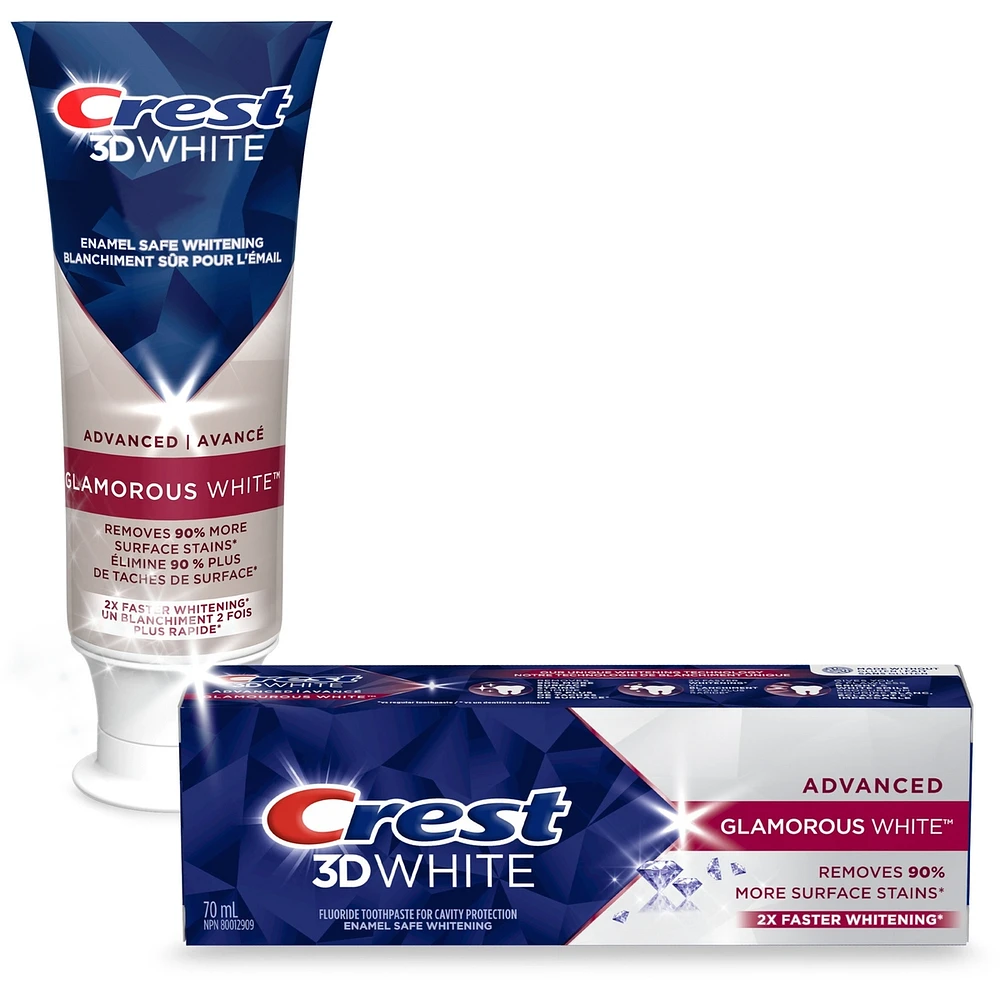 Dentifrice blanchissant Crest 3D White Avancé, Blanc éblouissant, 70 mL