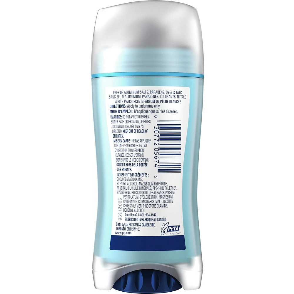 Clinical Strength Invisible Solid Antiperspirant and Deodorant, White Peach
