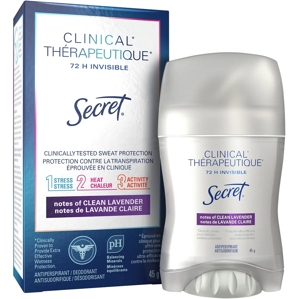 Clinical Strength Invisible Solid Antiperspirant and Deodorant, Clean Lavender
