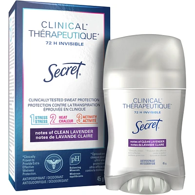 Clinical Strength Invisible Solid Antiperspirant and Deodorant, Clean Lavender