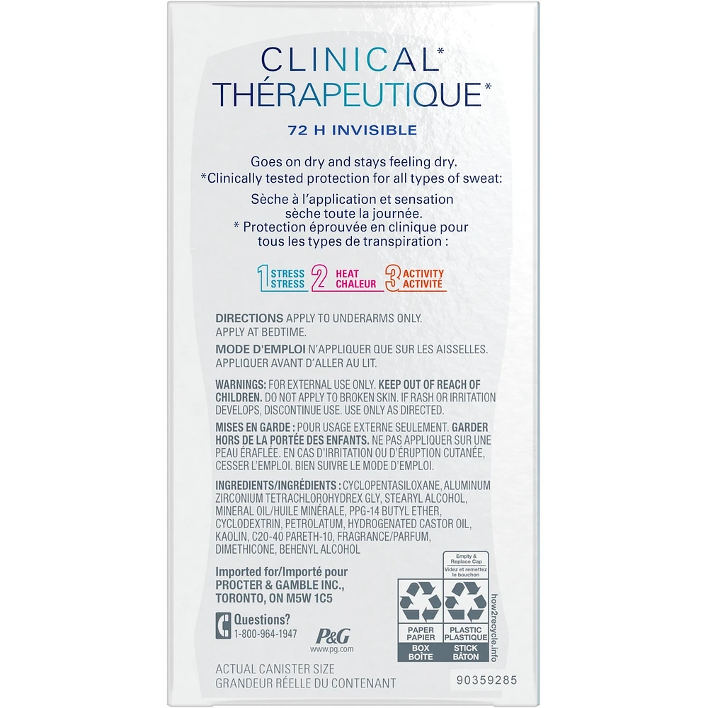 Clinical Strength Invisible Solid Antiperspirant and Deodorant, Clean Lavender