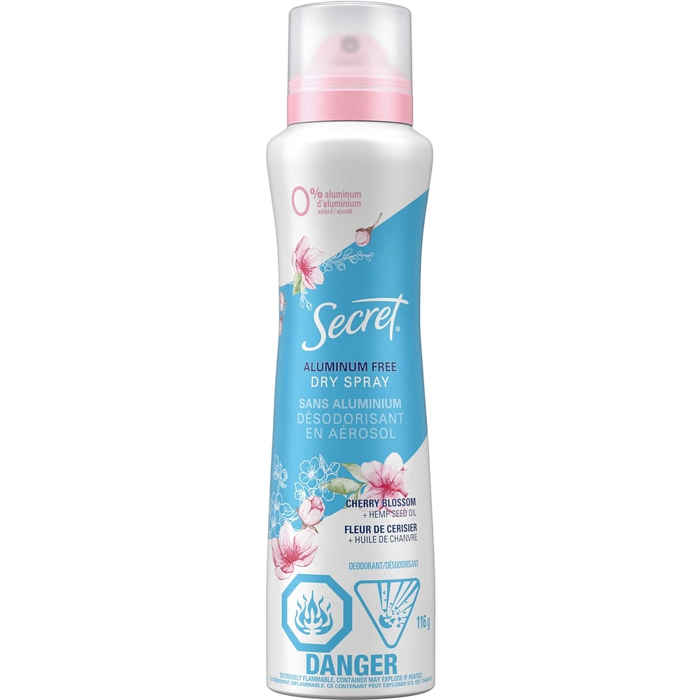 Dry Spray Aluminum Free Deodorant for Women, Cherry Blossom