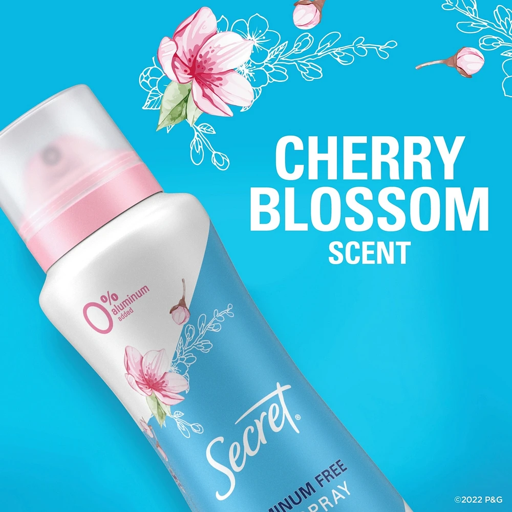 Dry Spray Aluminum Free Deodorant for Women, Cherry Blossom