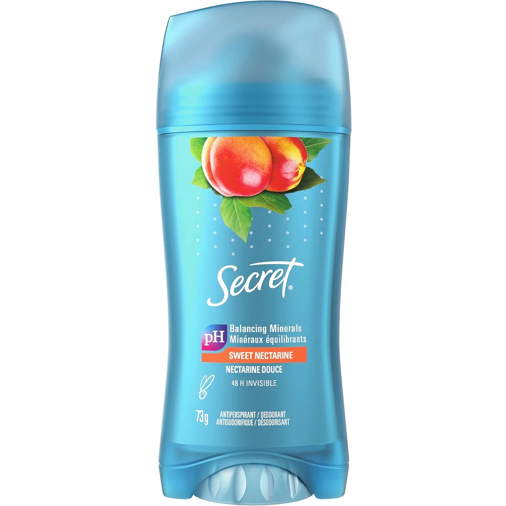Antisudorifique et désodorisant invisible en bâton Secret, Nectarine