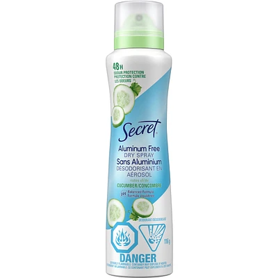 Dry Spray Aluminum Free Deodorant for Women, Cucumber