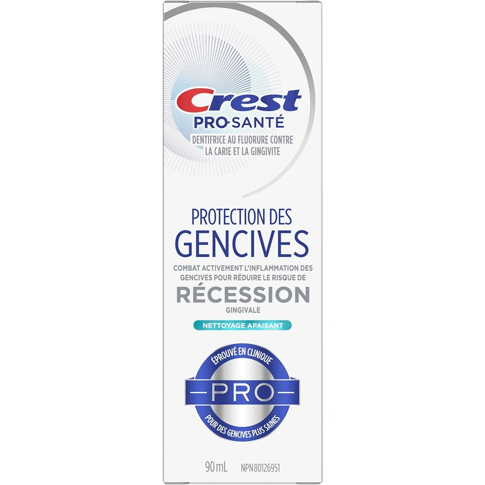 Dentifrice Pro-Santé Protection des gencives, 90 mL – Anticarie, dentifrice au fluorure antibactérien, éprouvé en clinique pour des gencives plus saines.