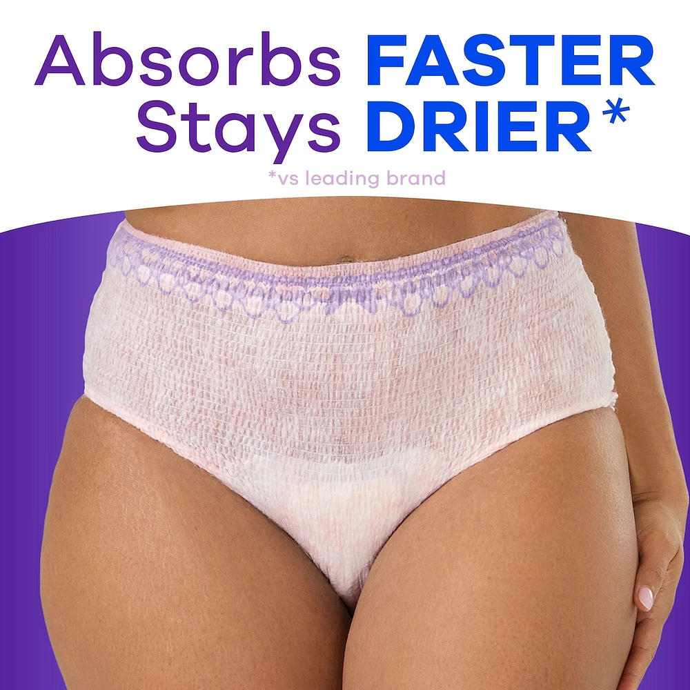 Adult Incontinence Underwear for Women and Postpartum Underwear, XL, Up to 100% Bladder Leak Protection, 17 CT