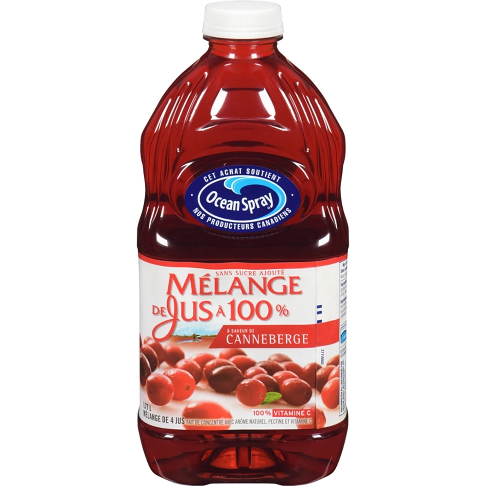 Mélange de jus à 100 % à saveur de canneberge