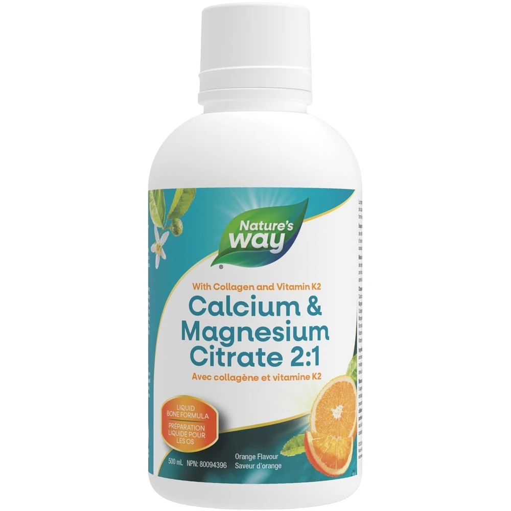 Calcium & Magnesium Citrate 2:1 with Vitamin K2 & Collagen, Orange