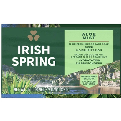 Irish Spring Aloe Mist Pain de Savon Désodorisant pour Hommes, 104.7 g