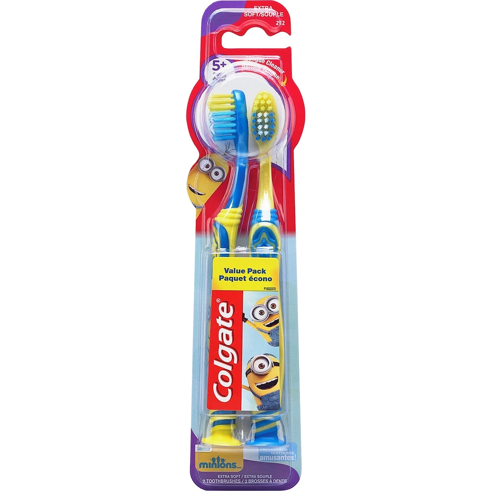 Brosse à dents extra souple pour enfants Colgate Minions - paquet de 2
