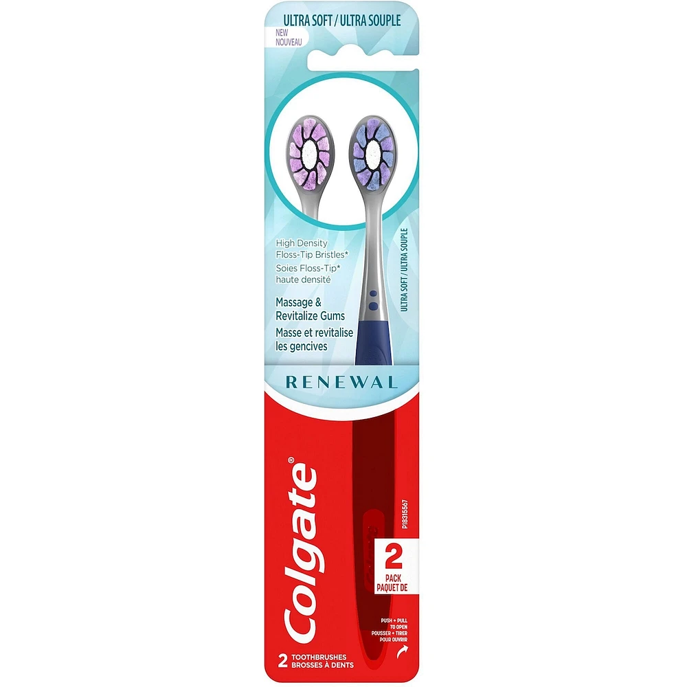 Brosse à dents manuelle Colgate Renewal - paquet de 2