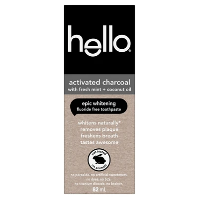 Epic Whitening Fluoride Free Charcoal Toothpaste, Mint