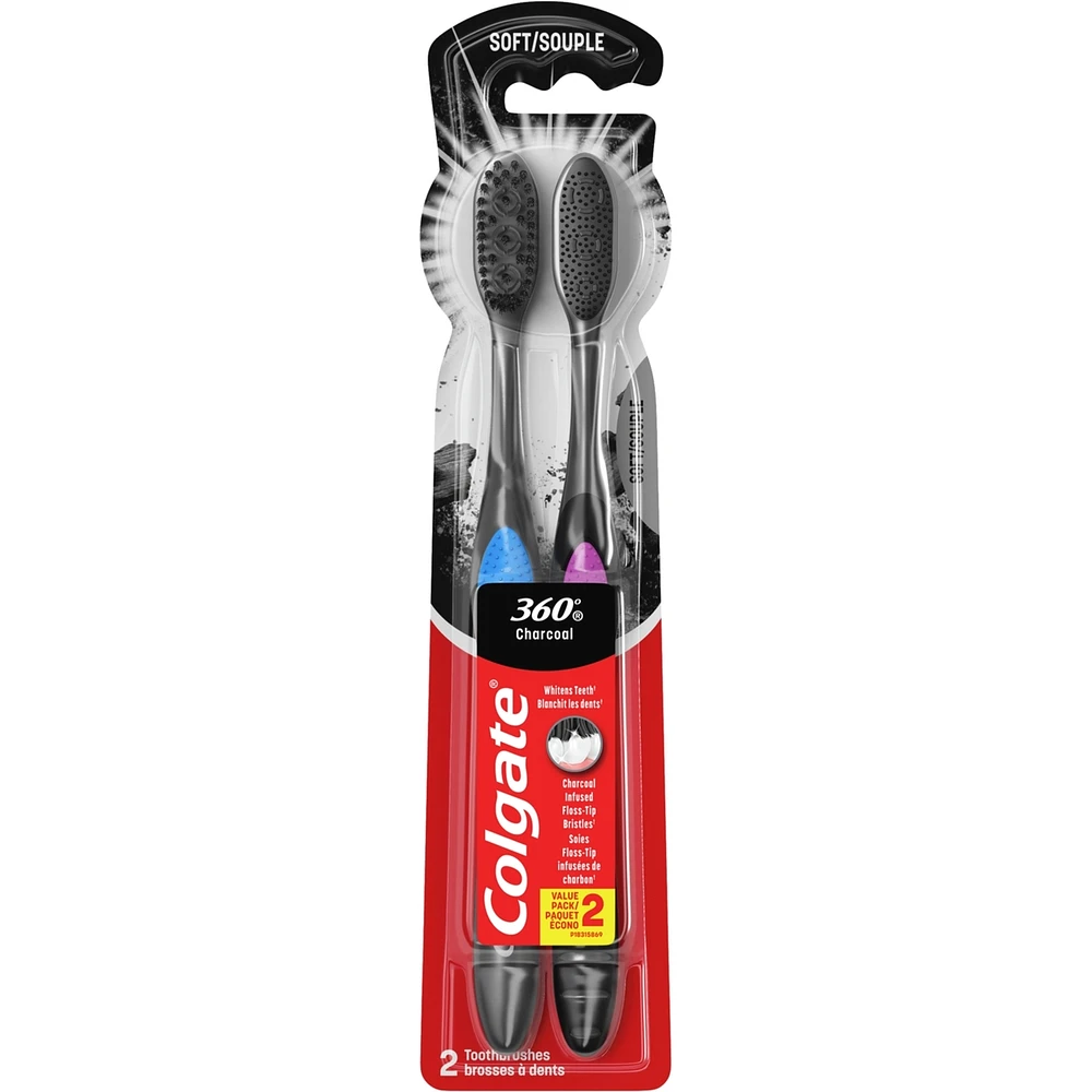 Brosse à dents Colgate 360° Anthracite, brosses à dents souples pour adultes