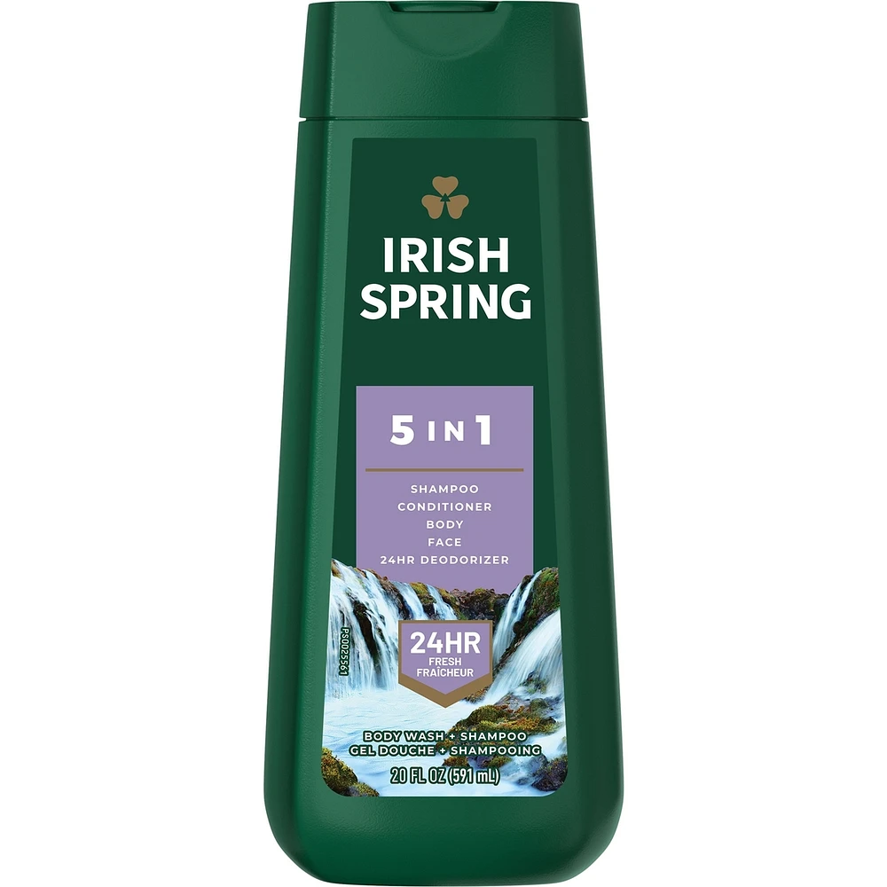 Irish Spring 5-in-1 Gel Douche pour Hommes, 591 mL