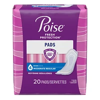 Poise Incontinence Pads & Postpartum Incontinence Pads, 4 Drop Moderate Absorbency, Regular Length
