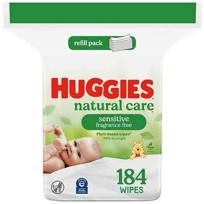 Natural Care Sensitive Baby Wipes, Unscented, 1 Refill Pack