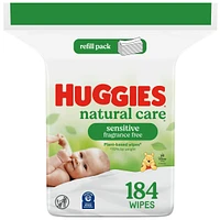 Natural Care Sensitive Baby Wipes, Unscented, 1 Refill Pack