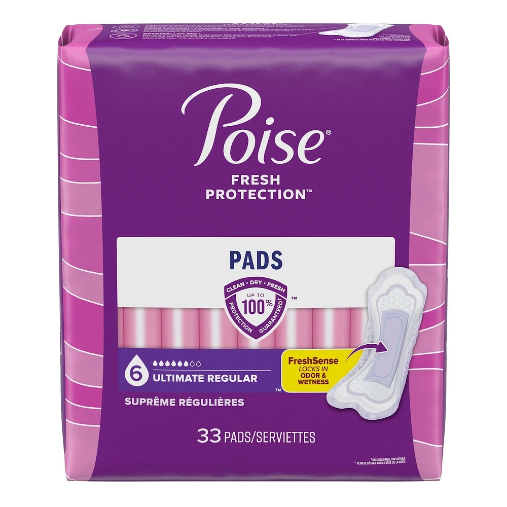Incontinence Pads, Ultimate Absorbency, Regular