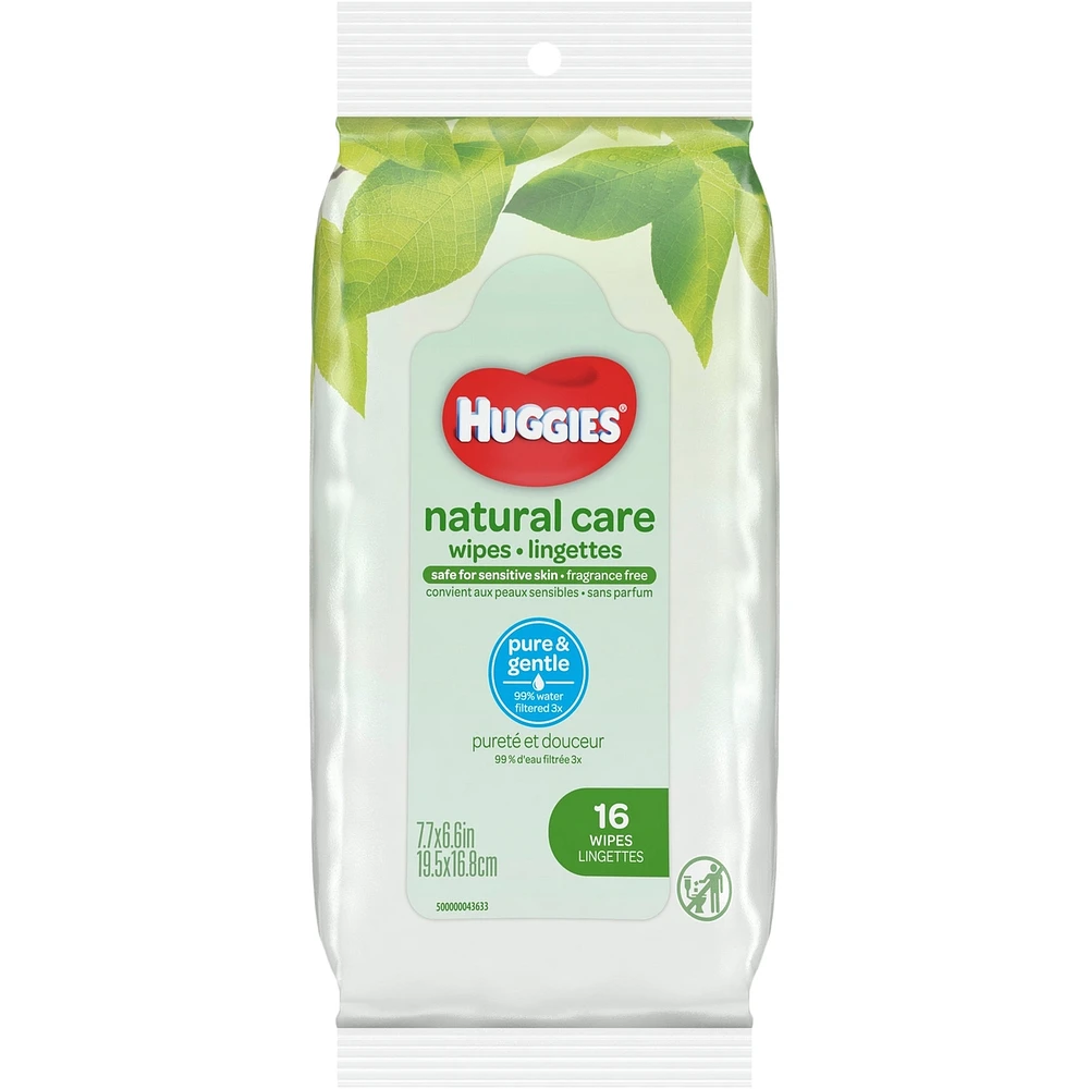 Natural Care Sensitive Baby Wipes, Unscented, 1 Soft Pack