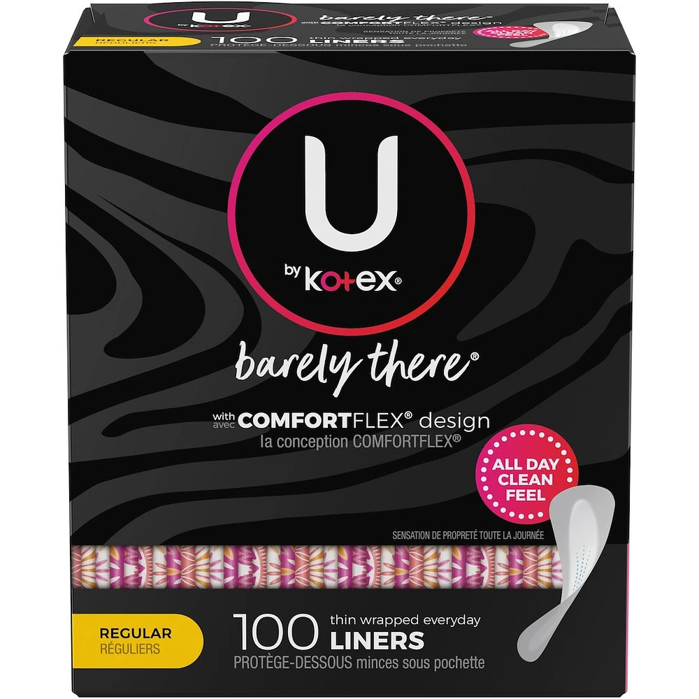 Barely There Thin Panty Liners, Light Absorbency, Regular Length, 100 ct