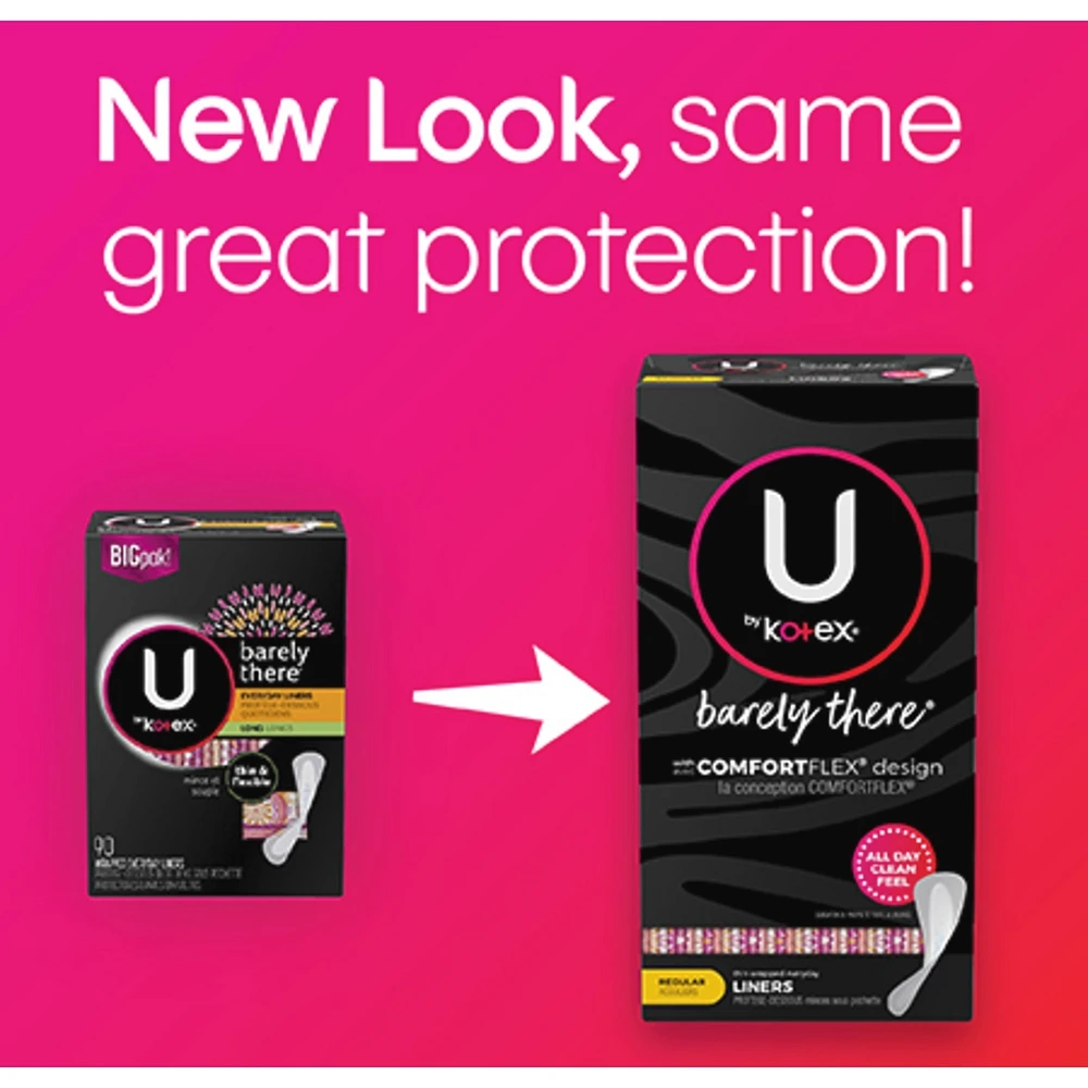 Barely There Thin Panty Liners, Light Absorbency, Regular Length, 100 ct