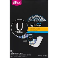 Lightdays Plus Panty Liners, Regular Length, 80 ct