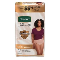 Depend Silhouette Adult Incontinence & Postpartum Underwear for Women, Maximum Absorbency, Medium, Pink