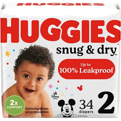 Snug & Dry Baby Diapers, Size 2 (12-18 lbs)