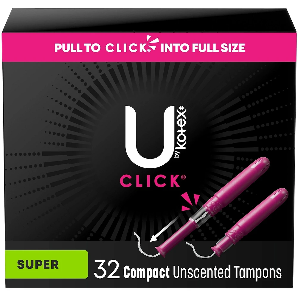 Click Compact Tampons, Super, 32 ct