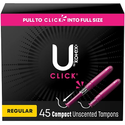Click Compact Tampons, Regular, 45 ct