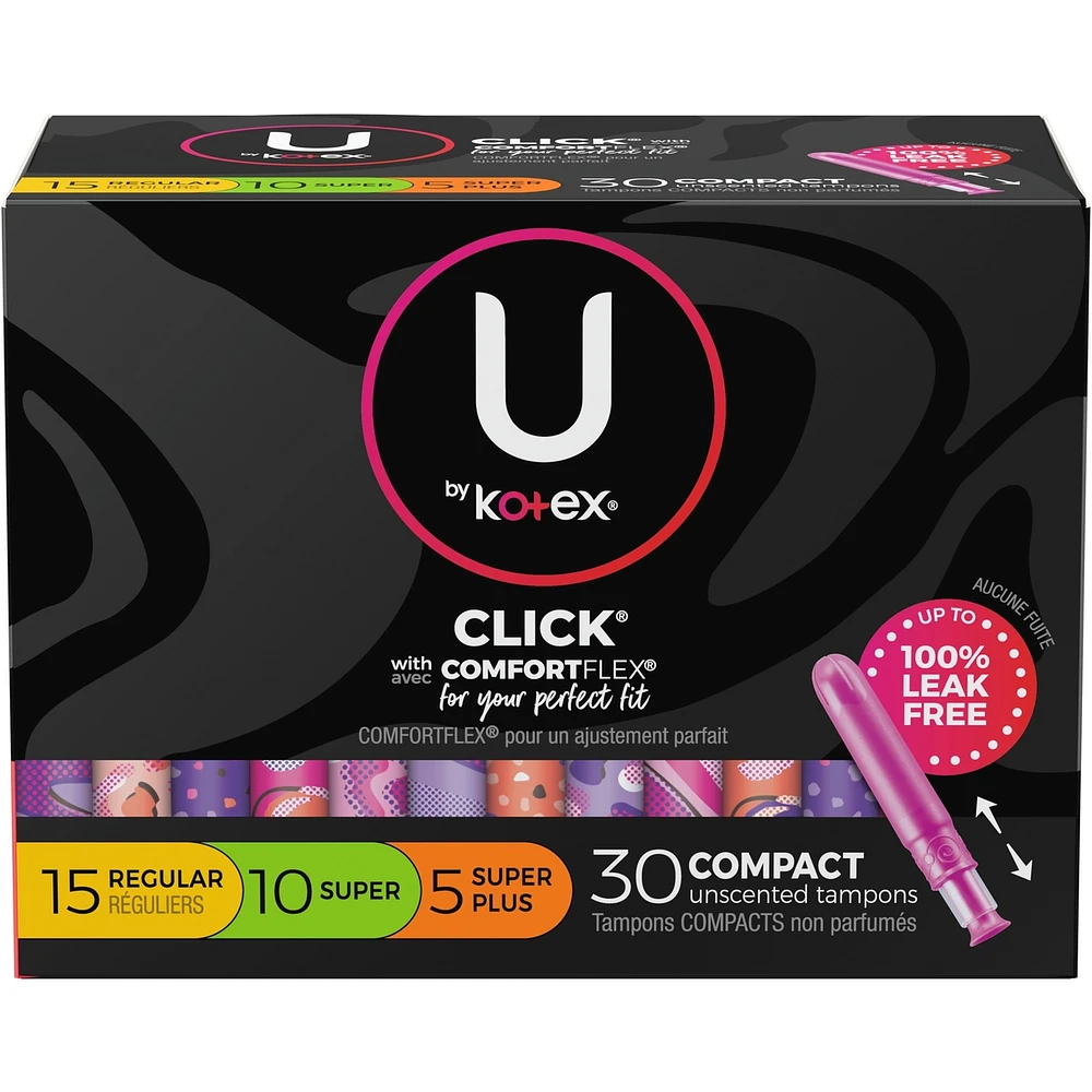 Click Compact Multipack Tampons, Regular/Super/Super Plus, Unscented