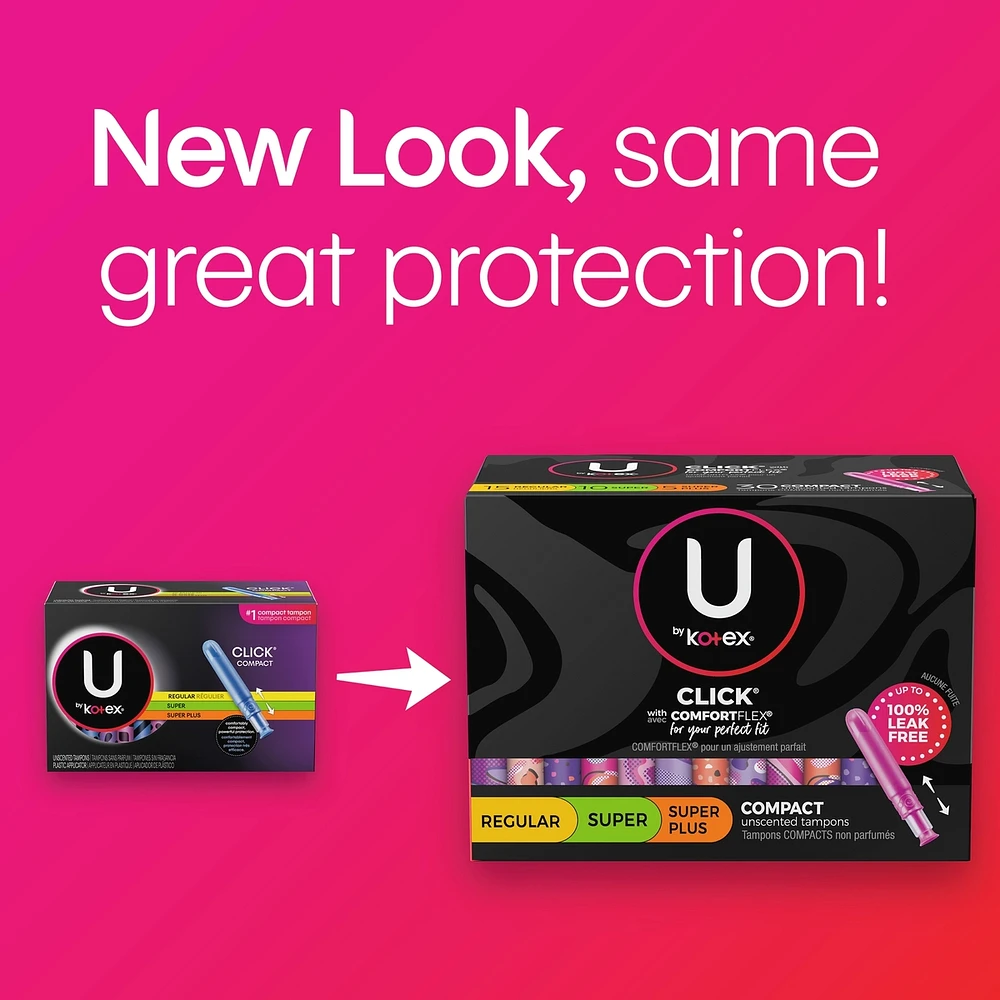 Click Compact Multipack Tampons, Regular/Super/Super Plus, Unscented
