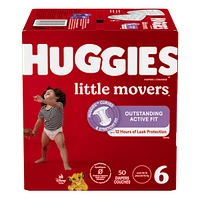 Couches pour bébés  Little Movers, taille 6 (35 livres et plus), 50 couches