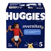 Overnites Nighttime Baby Diapers, Size 5 (27+ lbs), 50 Ct