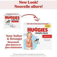 Huggies Simply Clean Unscented Baby Wipes, 11 Flip Lid Packs