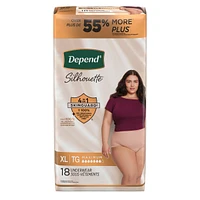Depend Silhouette Adult Incontinence & Postpartum Underwear for Women, Maximum Absorbency, Large