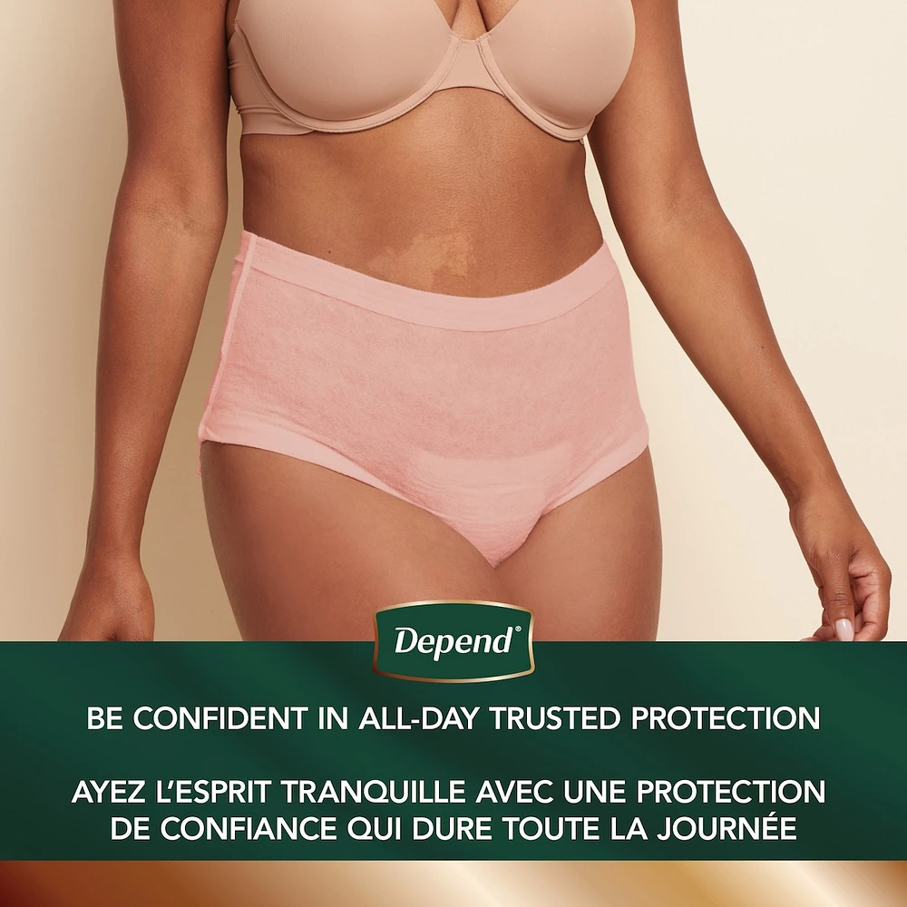 Depend Silhouette Adult Incontinence & Postpartum Underwear for Women, Maximum Absorbency, Large