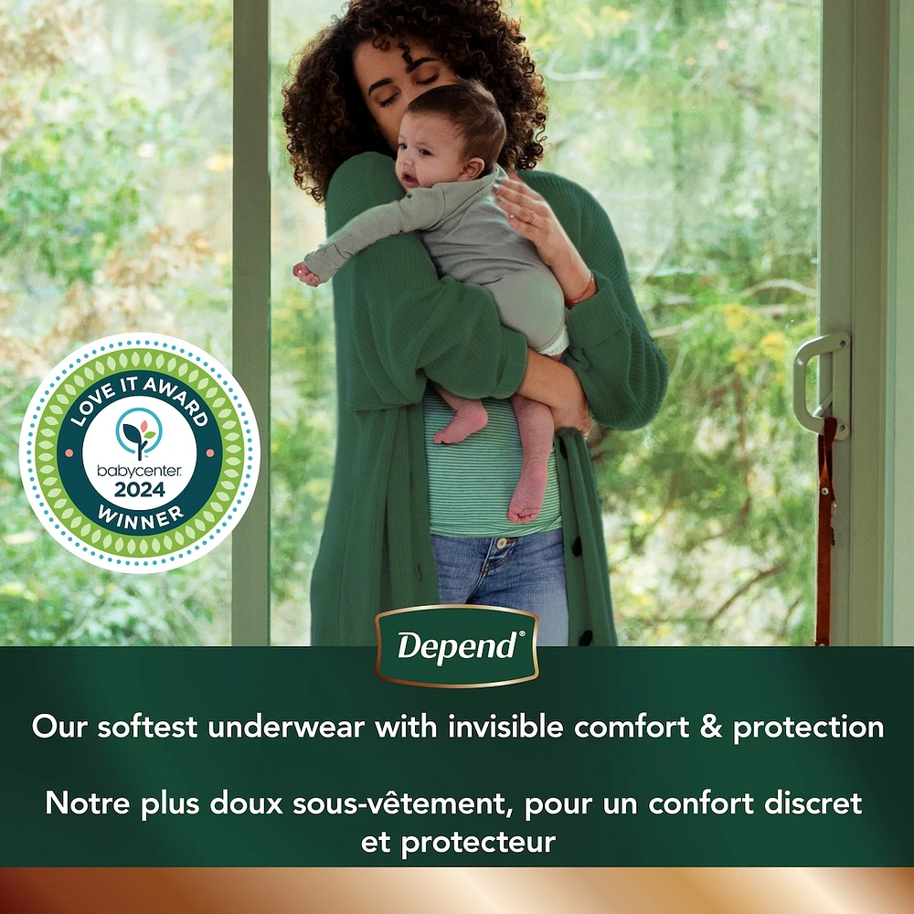 Depend Silhouette Adult Incontinence & Postpartum Underwear for Women, Maximum Absorbency, Large