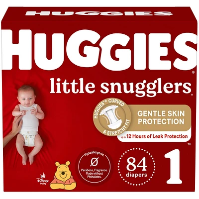Couches pour bébés Huggies Little Snugglers, taille 1, 84 couches