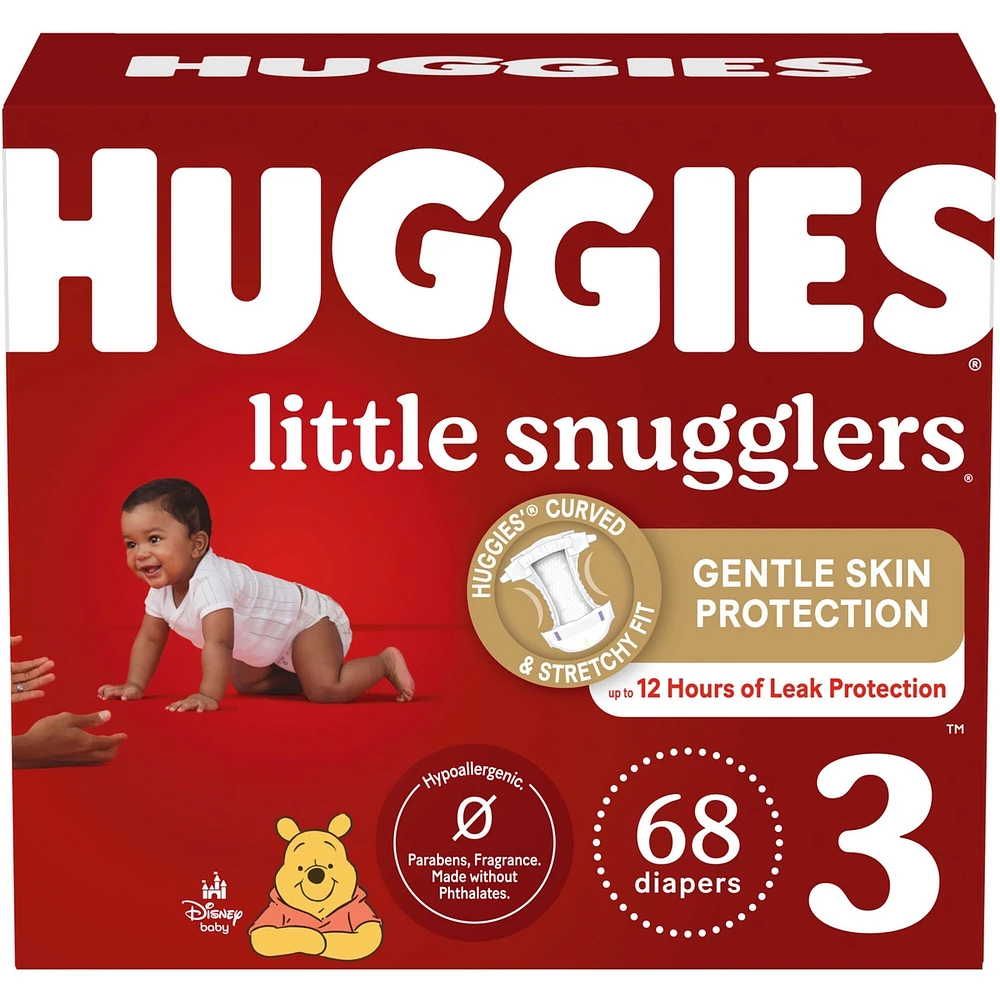 Couches pour bébés Huggies Little Snugglers, taille 3, 68 couches