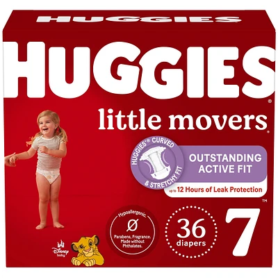 Couches pour bébés Huggies Little Movers, taille 7