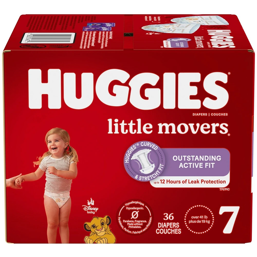 Little Movers Baby Diapers, Size 7
