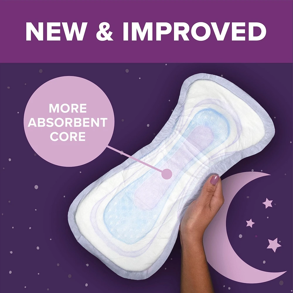 Incontinence Pads for Women/Bladder Leakage Pads/Bladder Control Pads, 8 Drop, Overnight Absorbency, Extra-Coverage Length