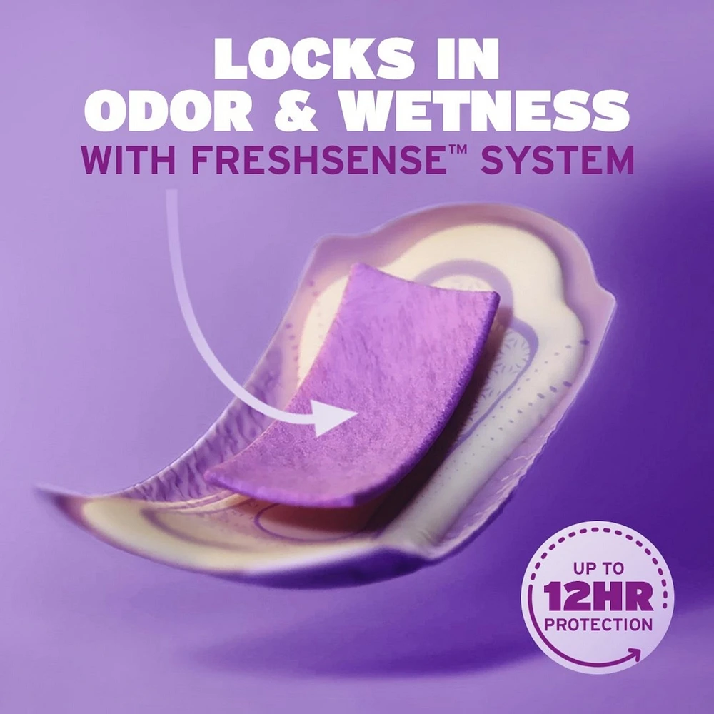 Incontinence Pads & Postpartum Overnight Incontinence Pads, 8 Drop Extra Coverage, 36 Count