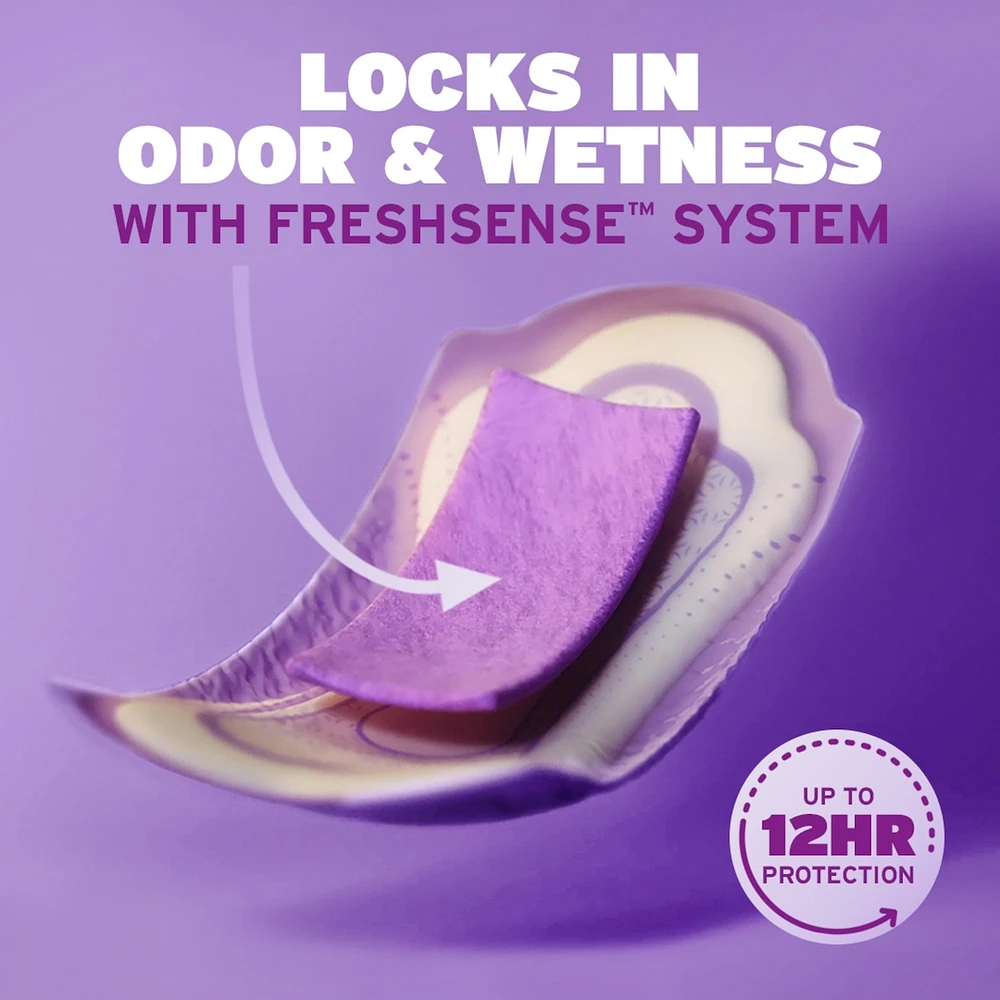 Incontinence Pads & Postpartum Overnight Incontinence Pads, 8 Drop Extra Coverage, 36 Count