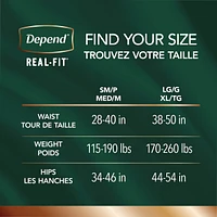 Depend Real Fit Incontinence Underwear for Men, Disposable, Maximum Absorbency, Large/Extra-Large, Black and Grey