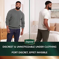 Depend Real Fit Incontinence Underwear for Men, Disposable, Maximum Absorbency, Large/Extra-Large, Black and Grey