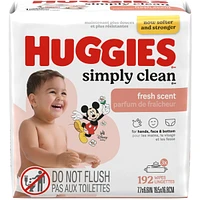 Simply Clean Fresh Scent Baby Wipes, 3 Flip-Top Packs