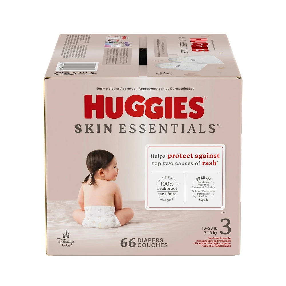 Skin Essentials Baby Diapers, Size 3 (16-28 lbs), 66 Ct